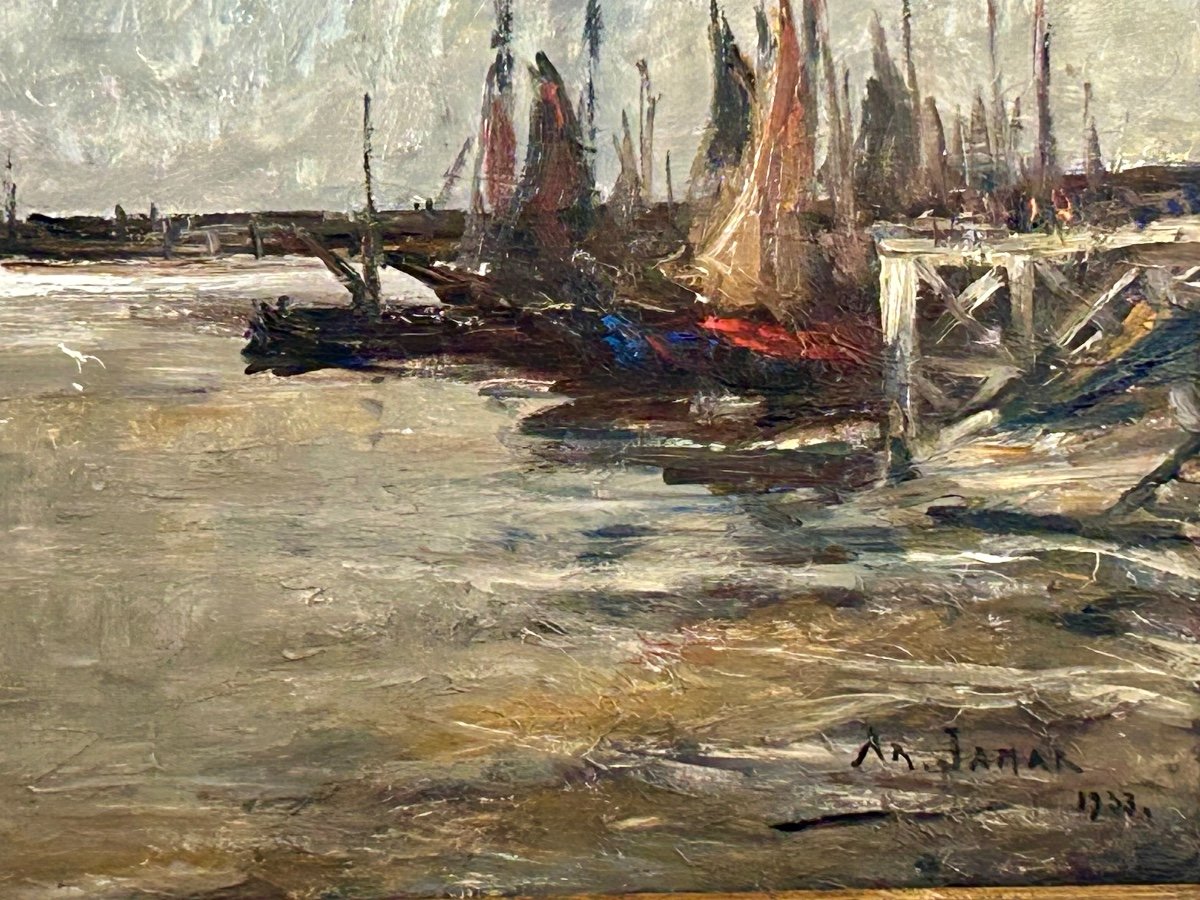 A. Jamar, Belgian Painter Oil On Canvas -photo-6