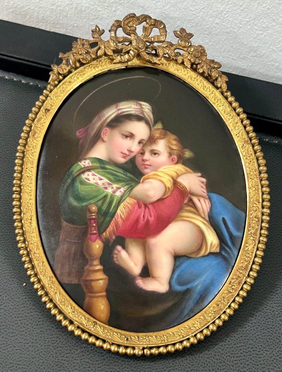 Miniature, Painting On Porcelain Napoleon III-photo-6