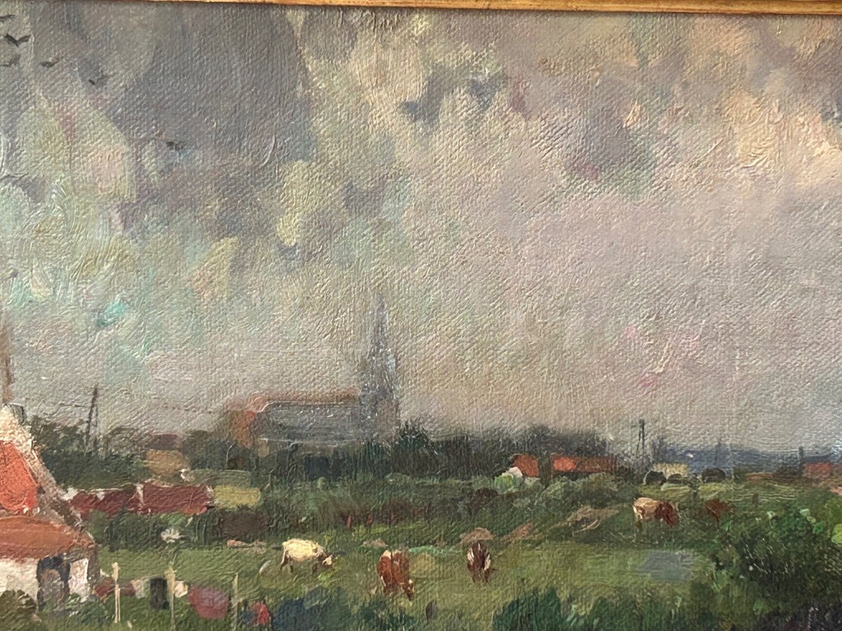 F. Toussaint, Belgian Painter Oil On Panel-photo-1