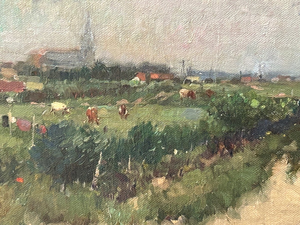 F. Toussaint, Belgian Painter Oil On Panel-photo-4