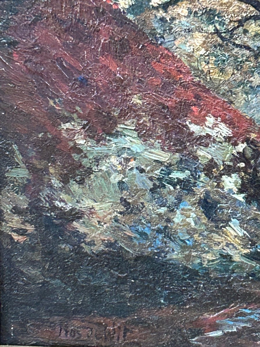 Prosper De Wit, Belgian Painter Oil On Cardboard-photo-2