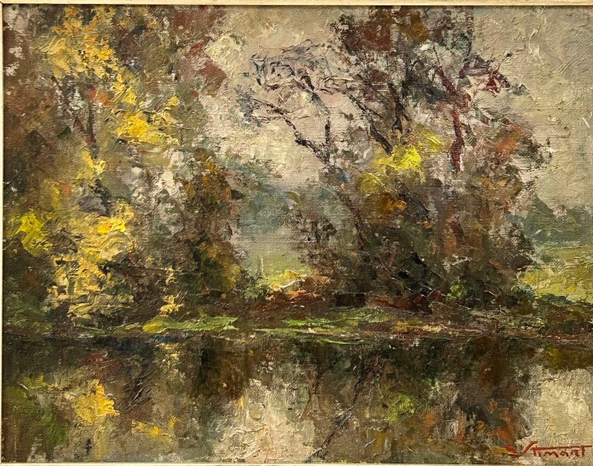 G. Stimart, Belgian Painter Forest Landscape -photo-3