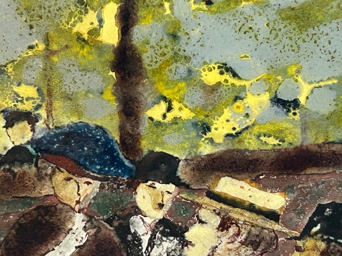 A. Grass Mick, tableau email sur céramique -photo-4