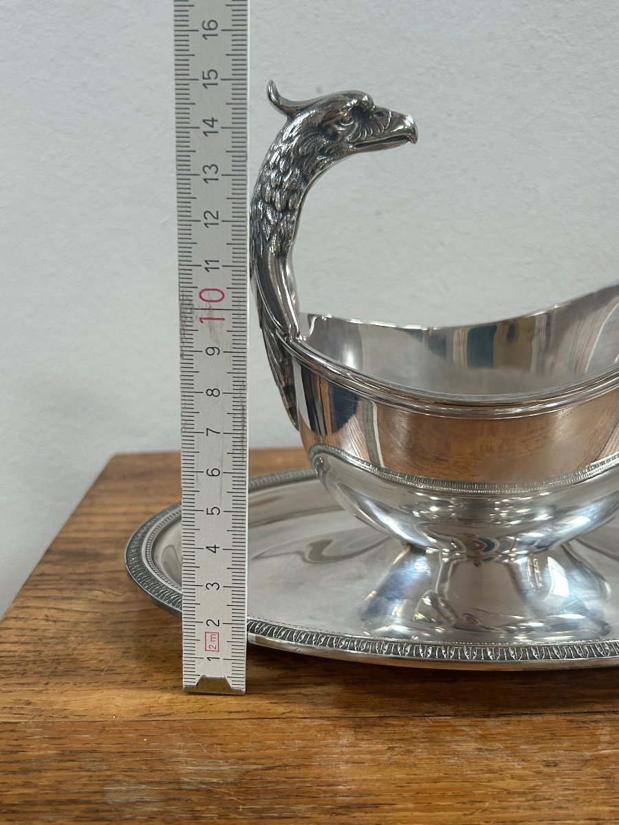 Christofle Malmaison, Gravy Boat With Eagle Head Helmet -photo-5