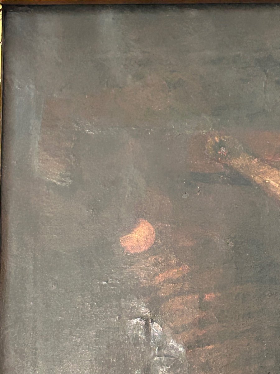 Tableau religieux, huile sur toile fin XVIIe-photo-6