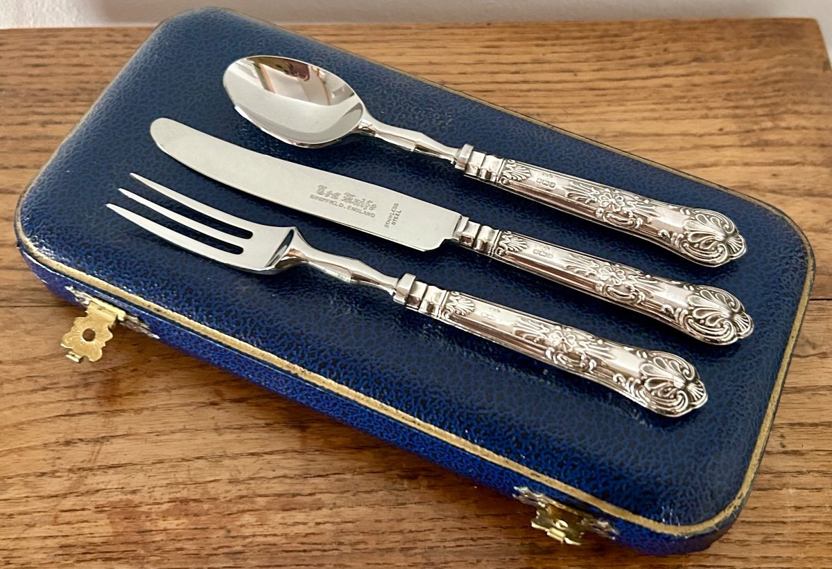 Sheffield, set de couverts argent Sterling et acier inoxydable -photo-3