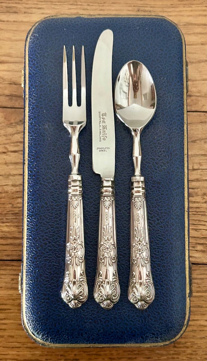 Sheffield, set de couverts argent Sterling et acier inoxydable -photo-4