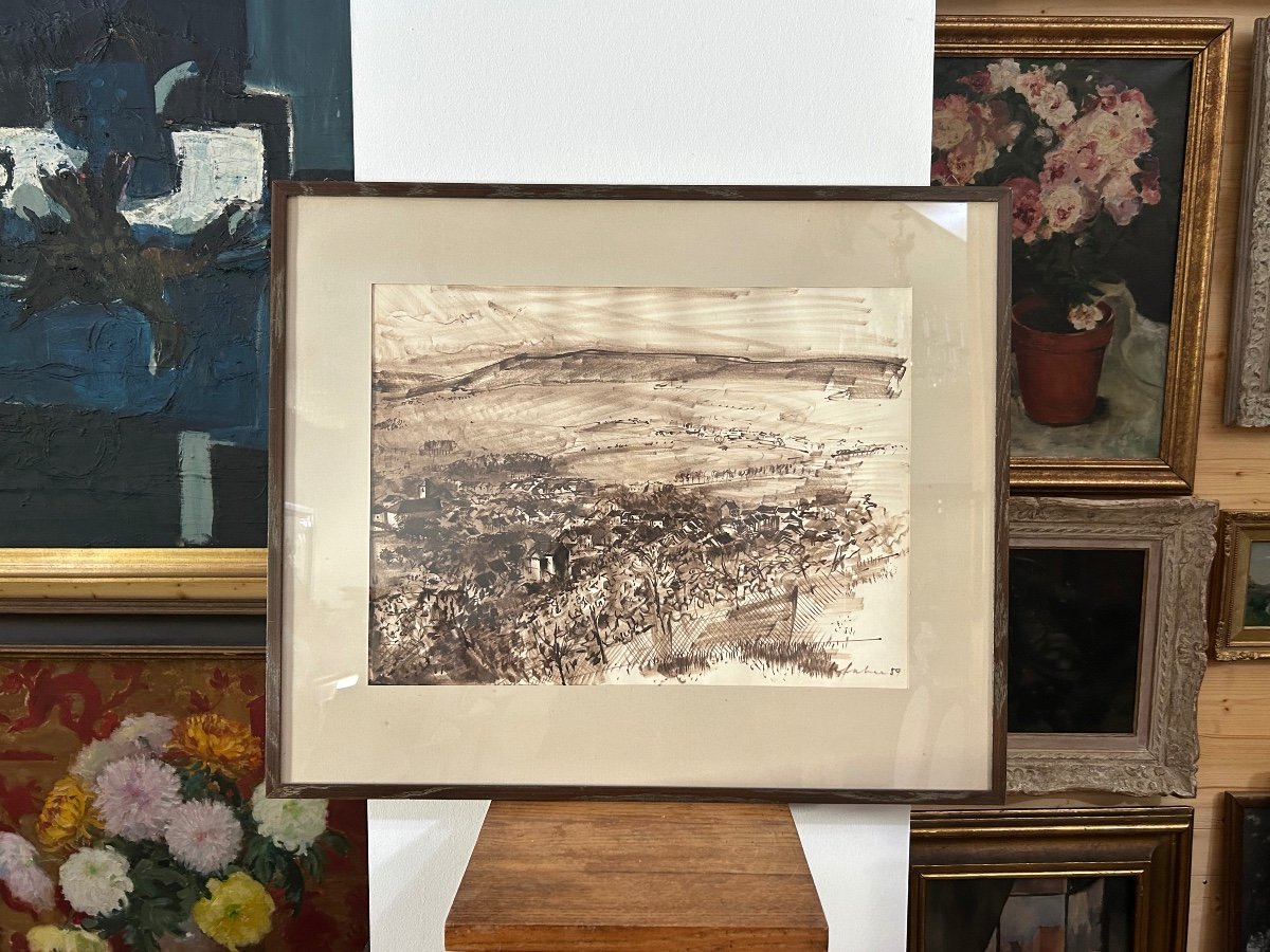 Will Faber , feutre sur papier paysage luxembourgeois -photo-2