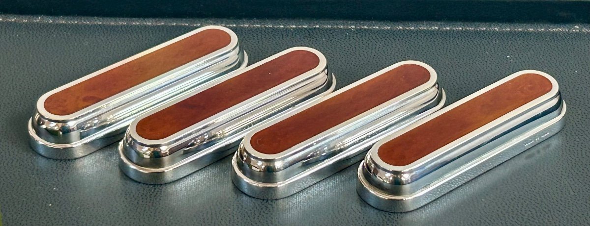 Christofle, 4 Siena Knife Holders In Chinese Lacquer-photo-3