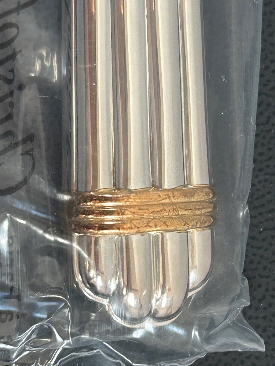 Christofle, Aria Pie Server With Gold Rings -photo-3