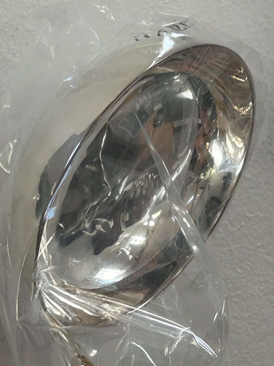 Christofle, Aria Soup Ladle With Gold Rings -photo-6