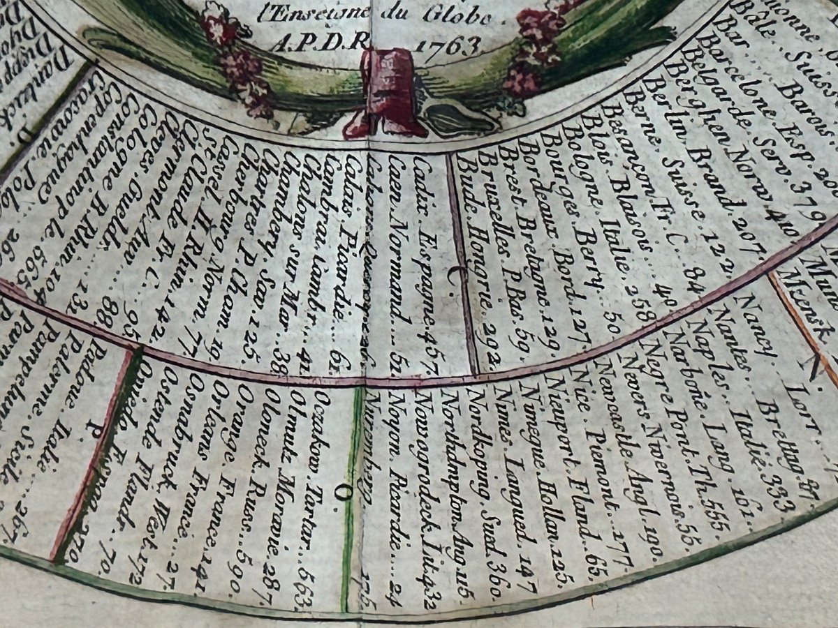 Gravure ancienne Carte odographique 1763-photo-4