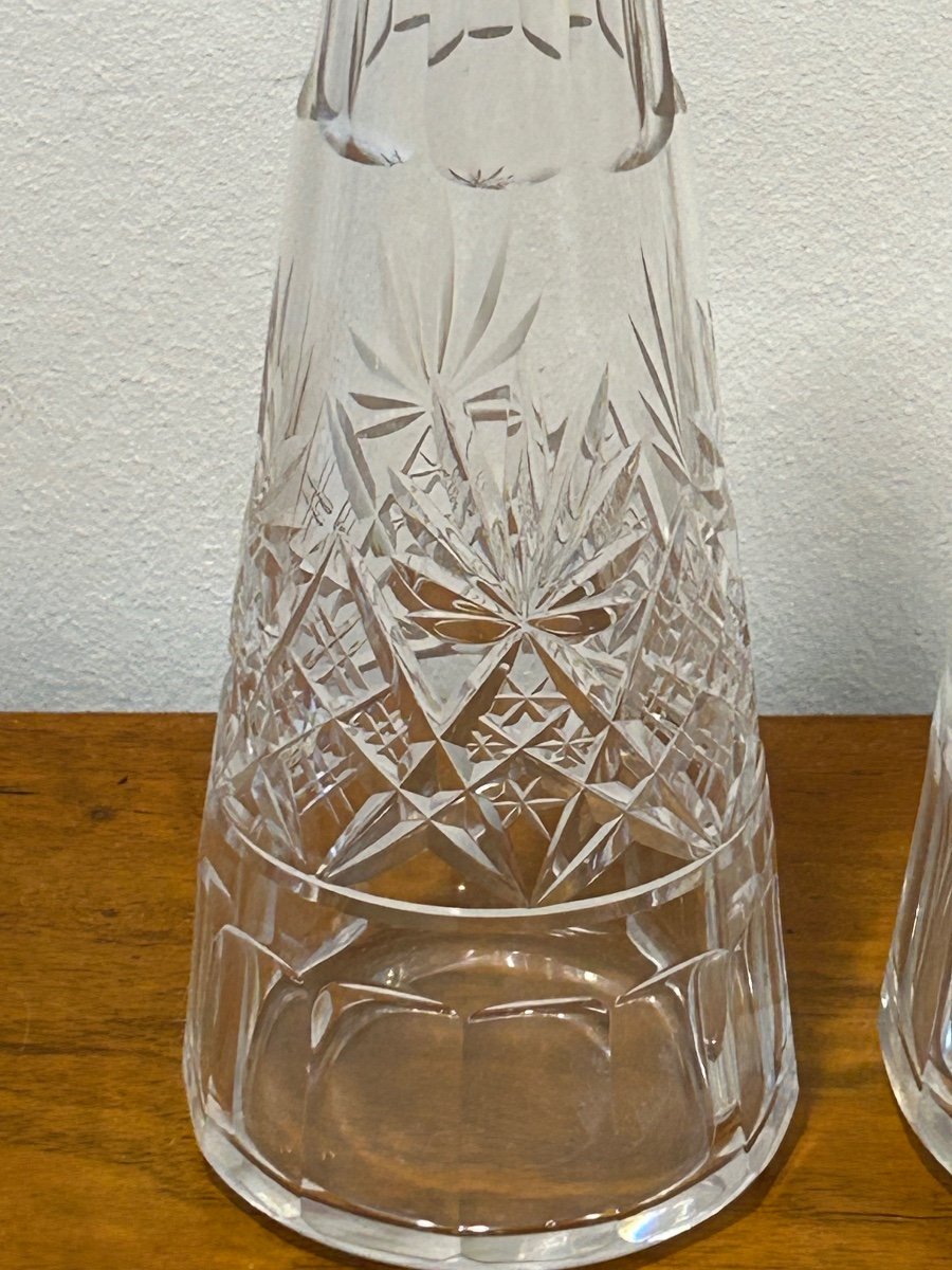 Val Saint Lambert, 2 carafes en cristal -photo-5