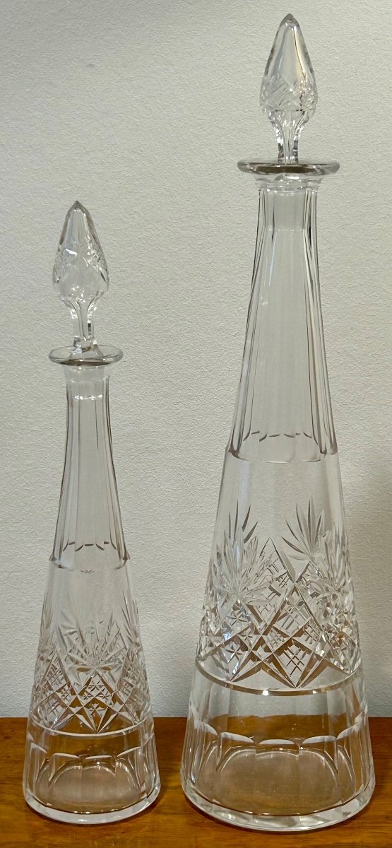 Val Saint Lambert, 2 carafes en cristal 