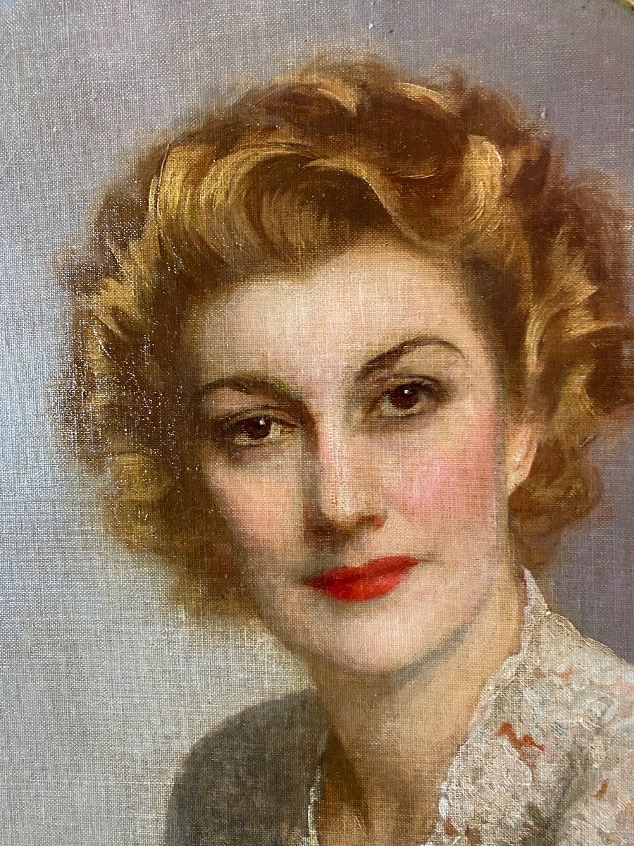 Fernand Toussaint Belgian Painter Portrait Of A Lady