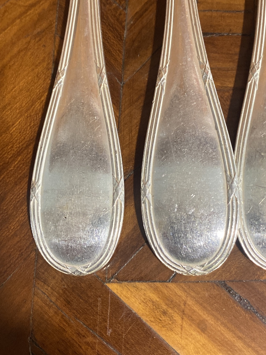 Cross Ribbon, Set Of 18 Silver Metal Cutlery -photo-2