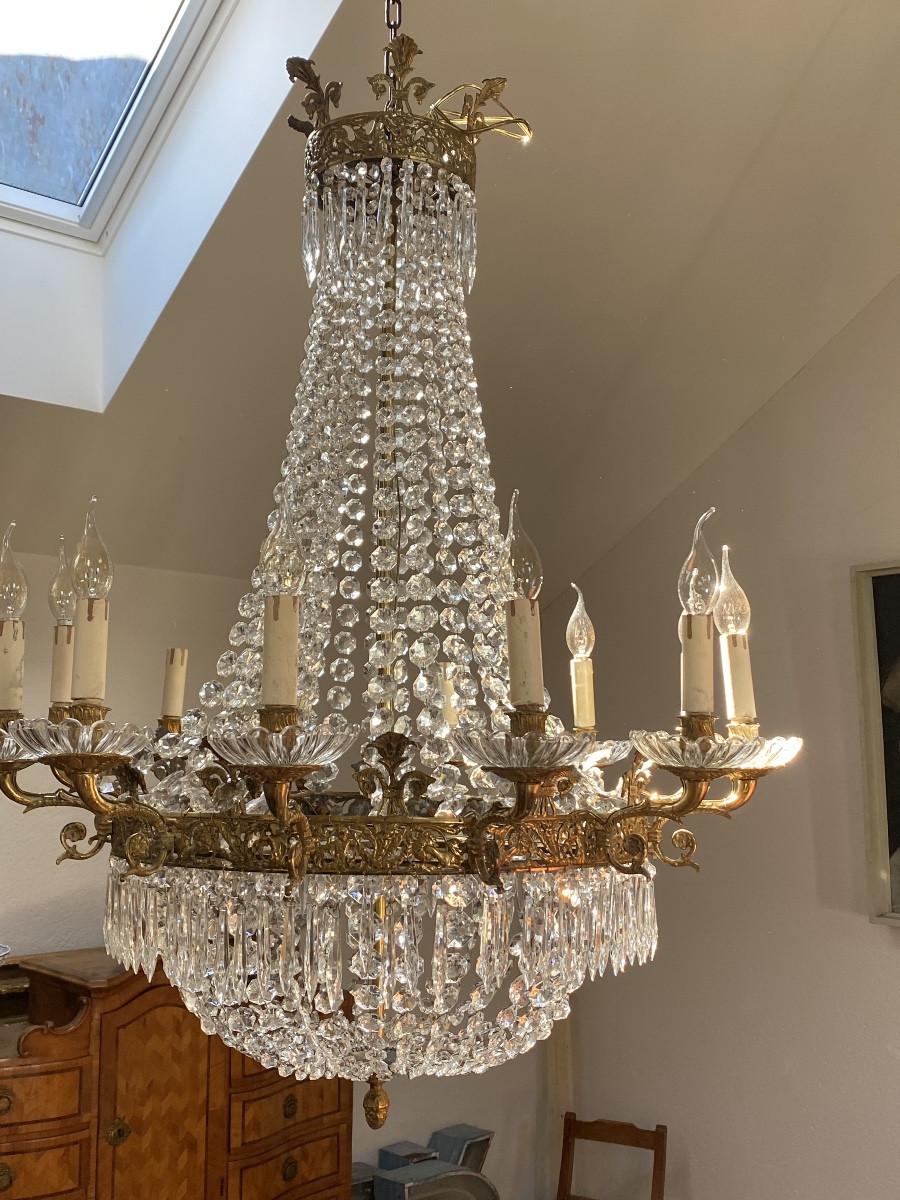 Napoleon III Gilt Bronze Chandelier With 12 Light Arms 