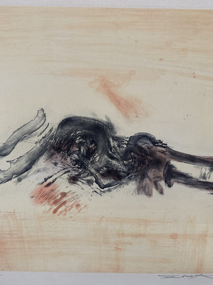 Zao Wou Ki  lithographie originale réalisé en 1971  80/95-photo-3