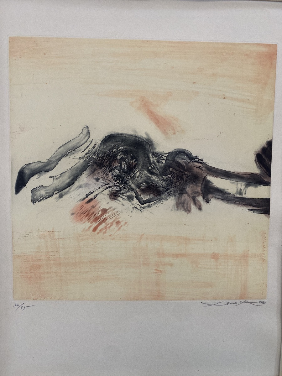 Zao Wou Ki  lithographie originale réalisé en 1971  80/95