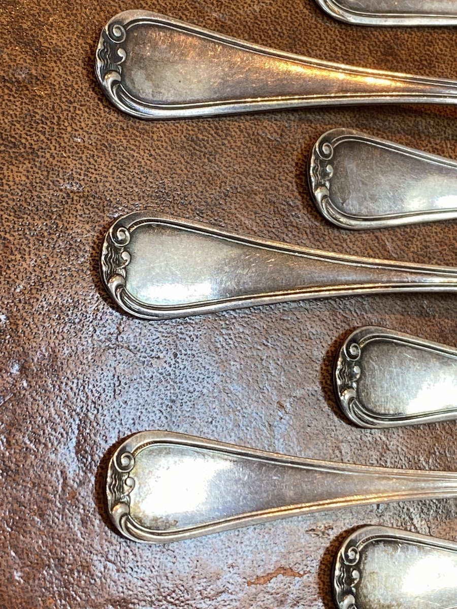 12 Sterling Silver Mocha Spoons -photo-4