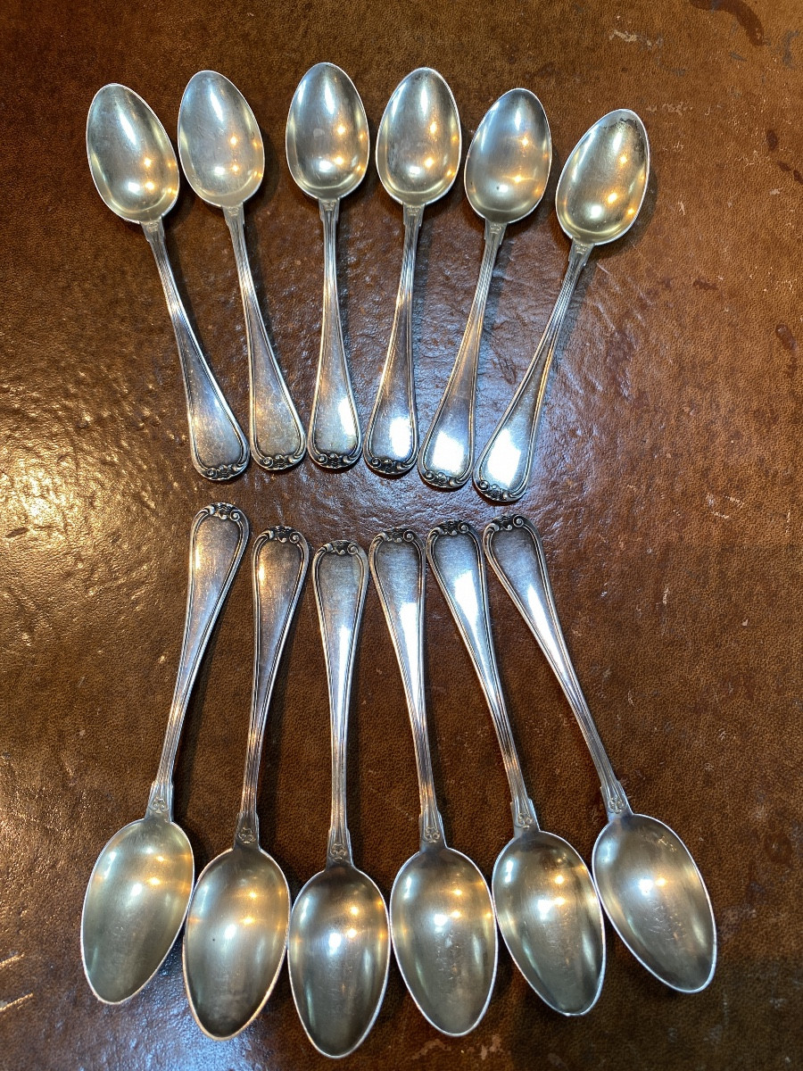 12 Sterling Silver Mocha Spoons 