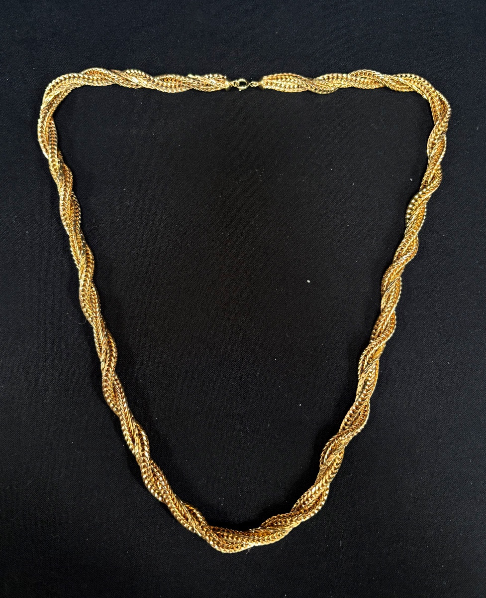 Vintage Twisted Gold Metal Necklace