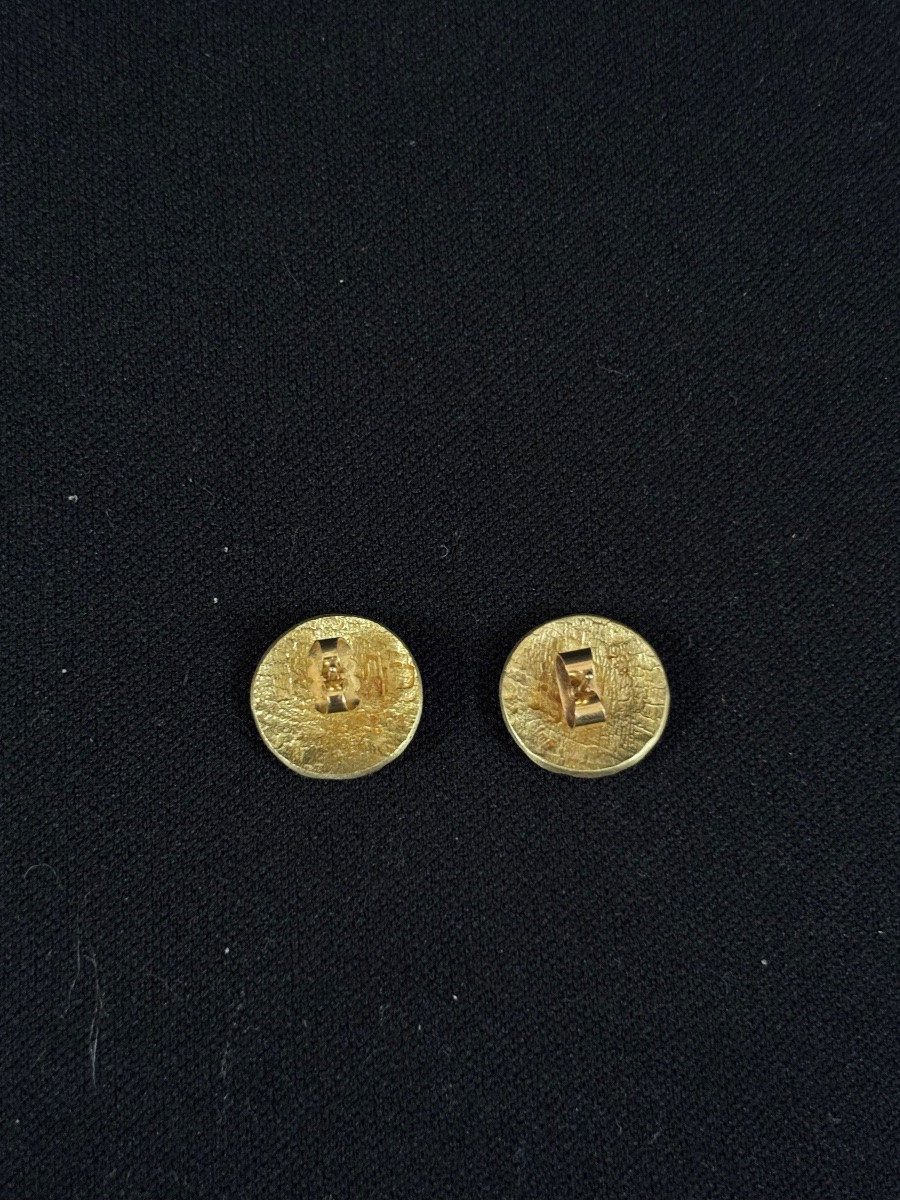 18ct Gold Round Stud Earrings-photo-1