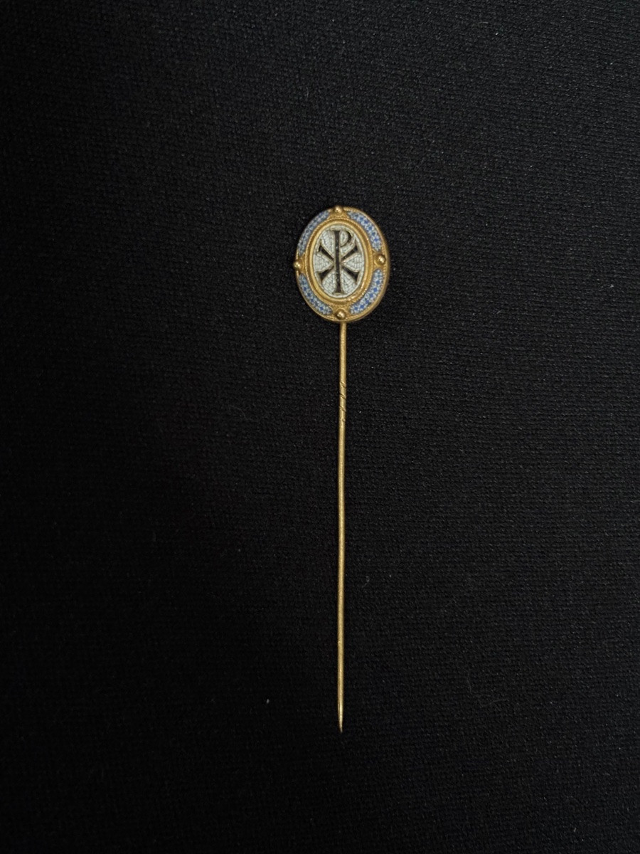 Chi Rho Gold And Micro-mosaic Tie Pin-photo-2