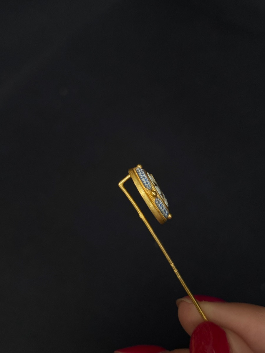 Chi Rho Gold And Micro-mosaic Tie Pin-photo-4