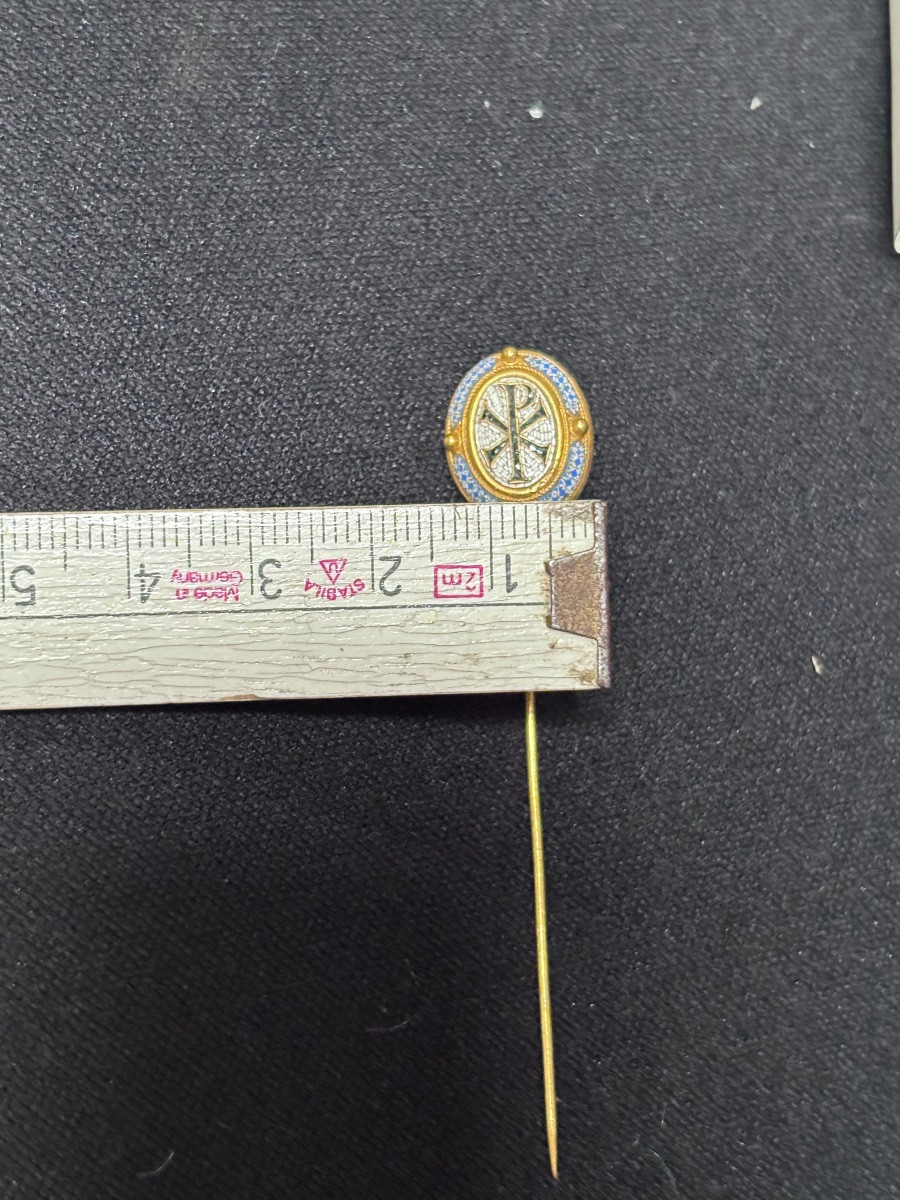 Chi Rho Gold And Micro-mosaic Tie Pin-photo-2
