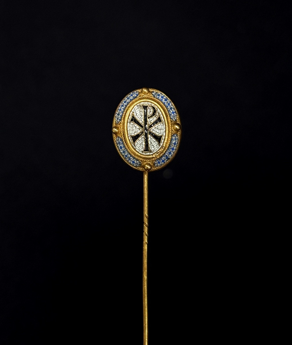 Chi Rho Gold And Micro-mosaic Tie Pin