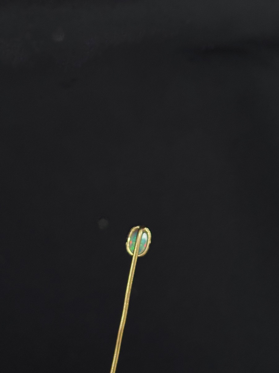 Gold Tie Pin Set With An Opal -photo-4