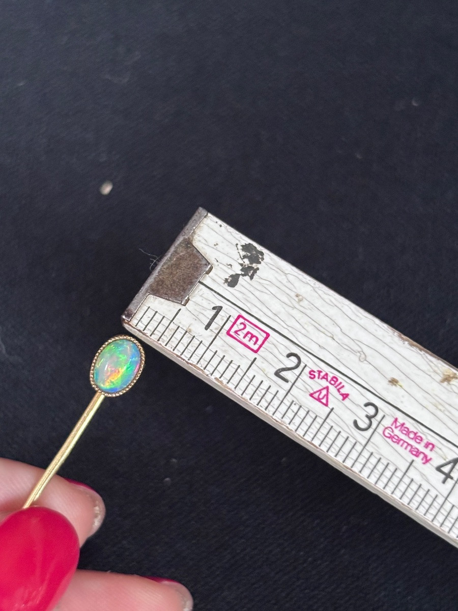 Gold Tie Pin Set With An Opal -photo-5