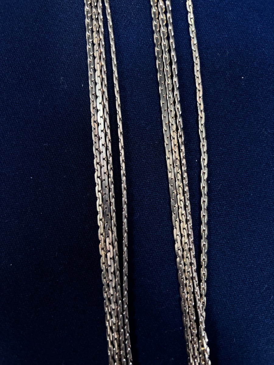 Sautoir en chaine fine en métal doré -photo-4