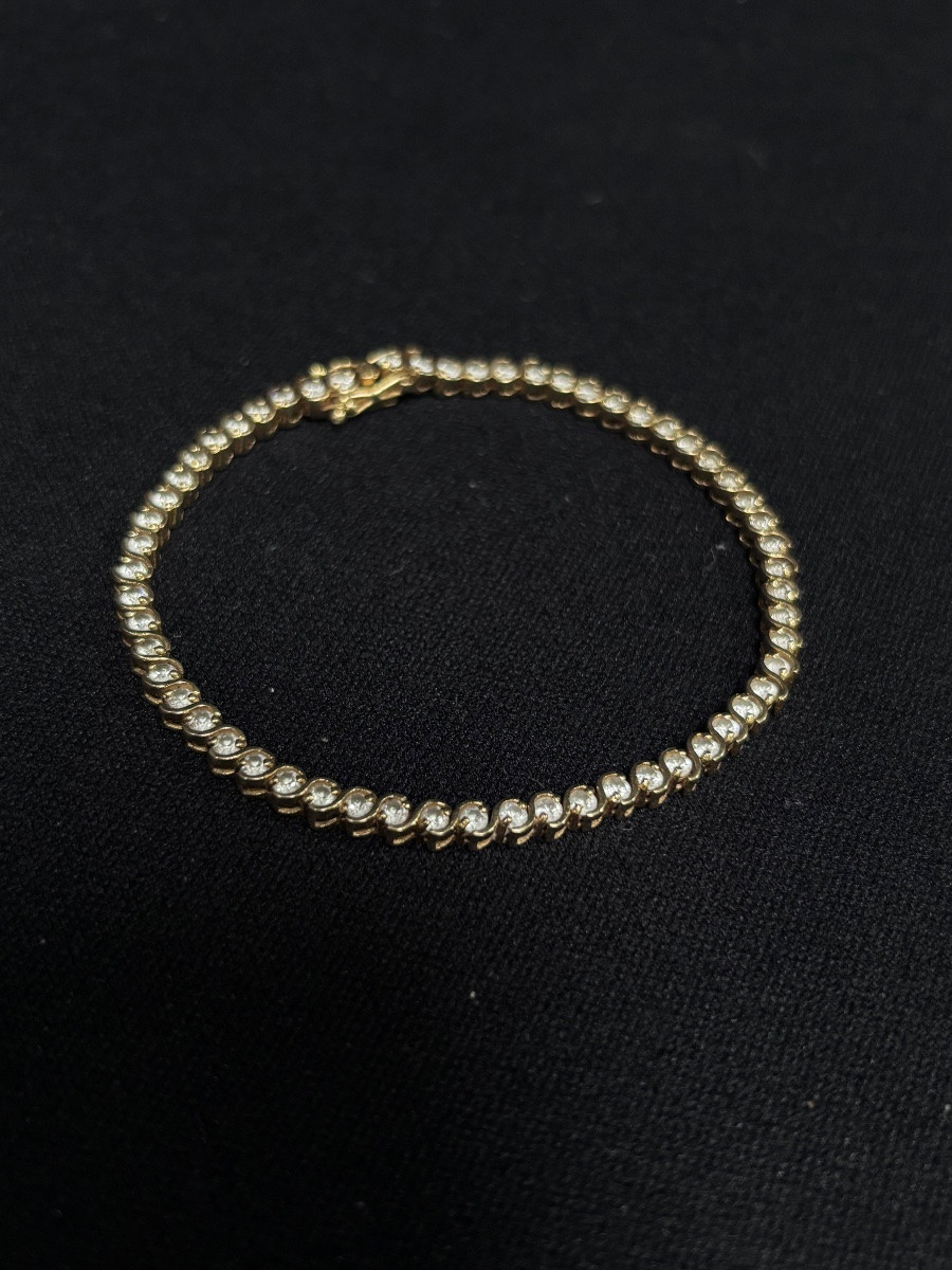 18ct Gold Tennis Bracelet-photo-4