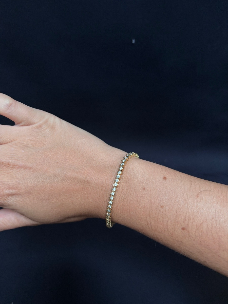18ct Gold Tennis Bracelet-photo-6