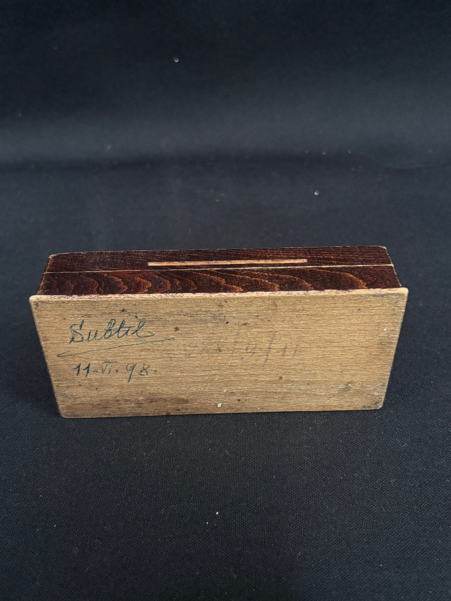 Boite à timbres vers 1900 en bois-photo-4