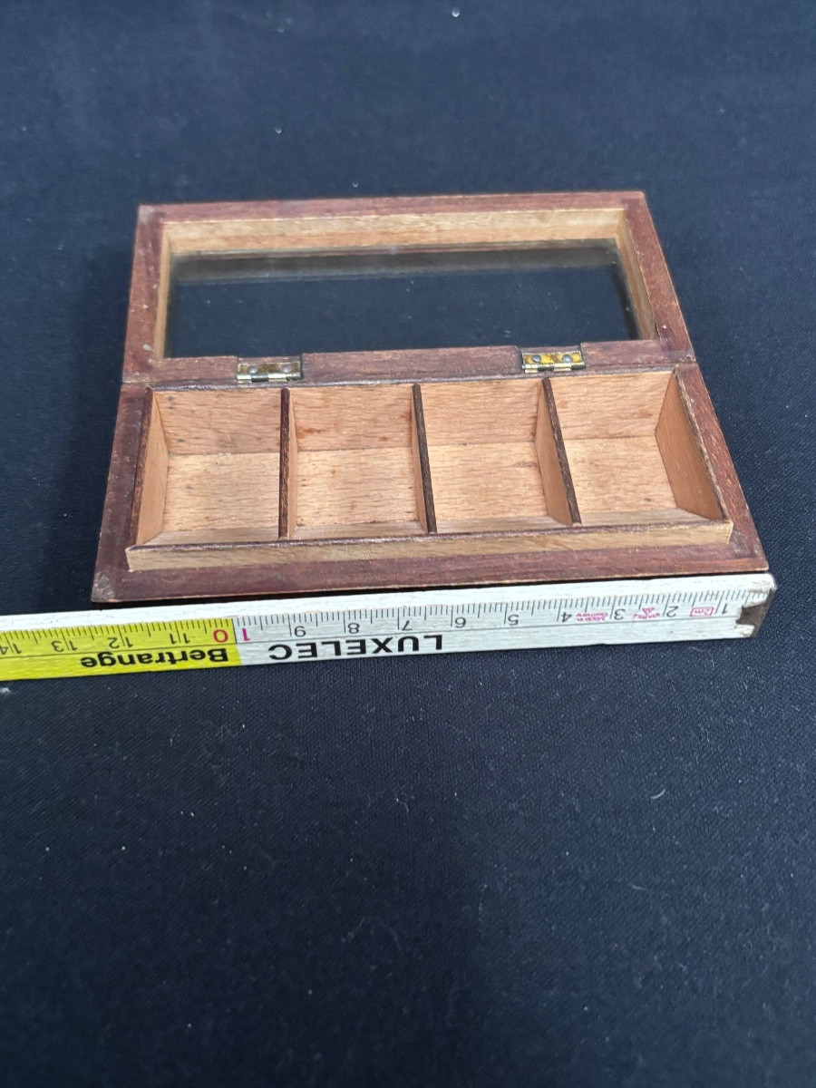 Boite à timbres vers 1900 en bois-photo-2