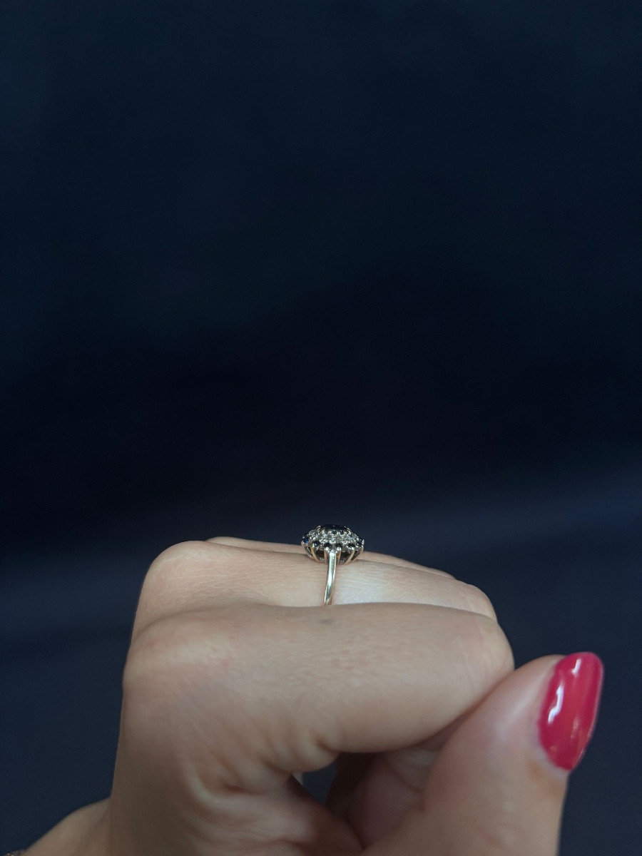 Cluster Ring Set With Sapphires And Diamonds -photo-4