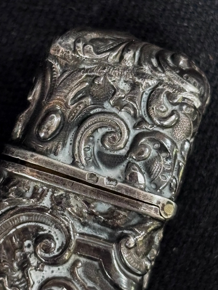 950/1000 Solid Silver Perfume Bottle With Relief Motifs-photo-3