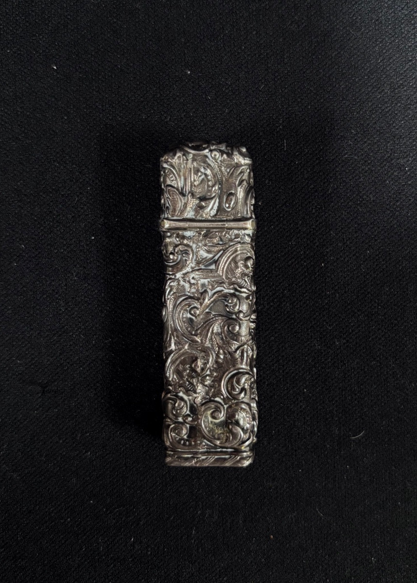950/1000 Solid Silver Perfume Bottle With Relief Motifs-photo-4