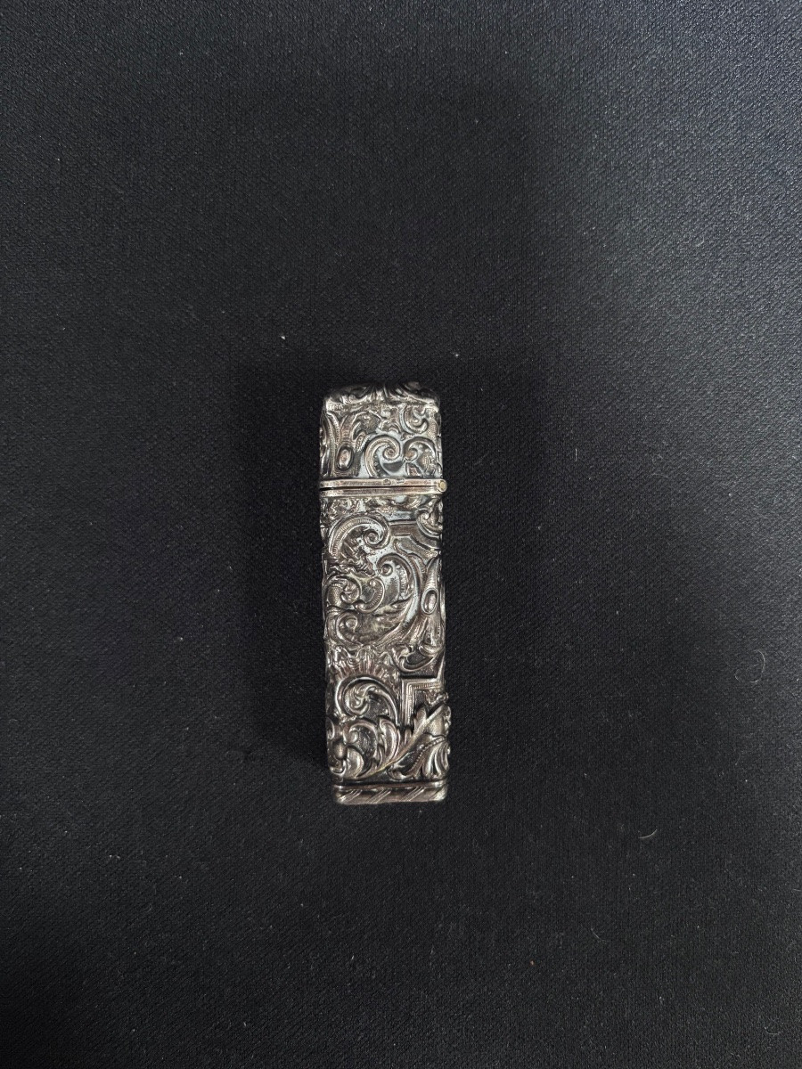 950/1000 Solid Silver Perfume Bottle With Relief Motifs-photo-1