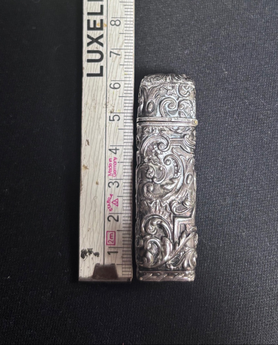 950/1000 Solid Silver Perfume Bottle With Relief Motifs-photo-5
