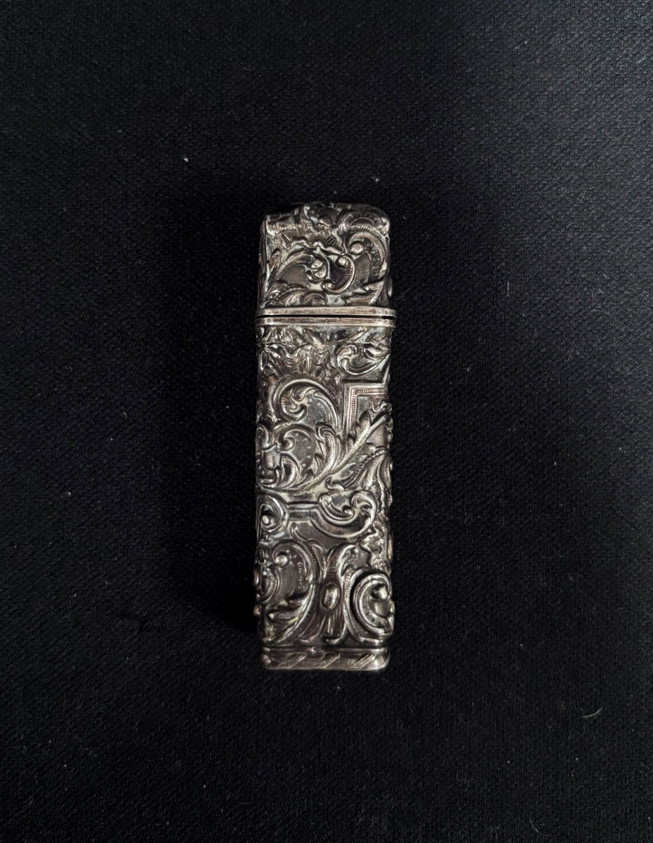 950/1000 Solid Silver Perfume Bottle With Relief Motifs