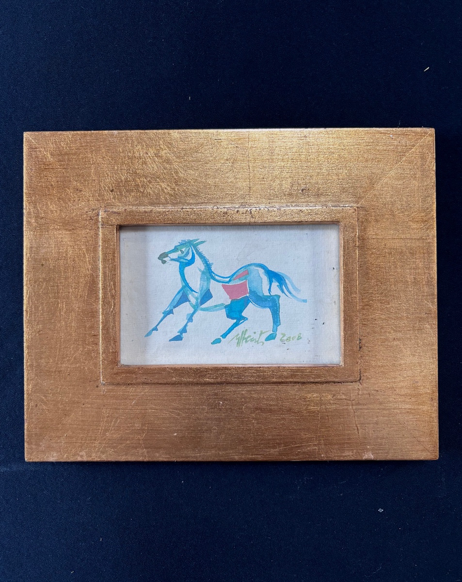 Watercolor Depicting A Horse By Michel Heintz