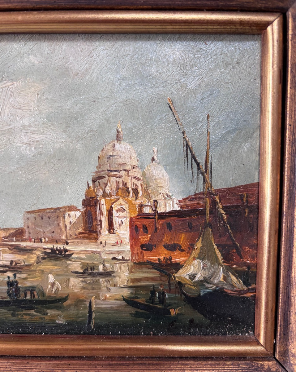 Painting Oil On Canvas - Basilica Santa Maria Della Salute -photo-3