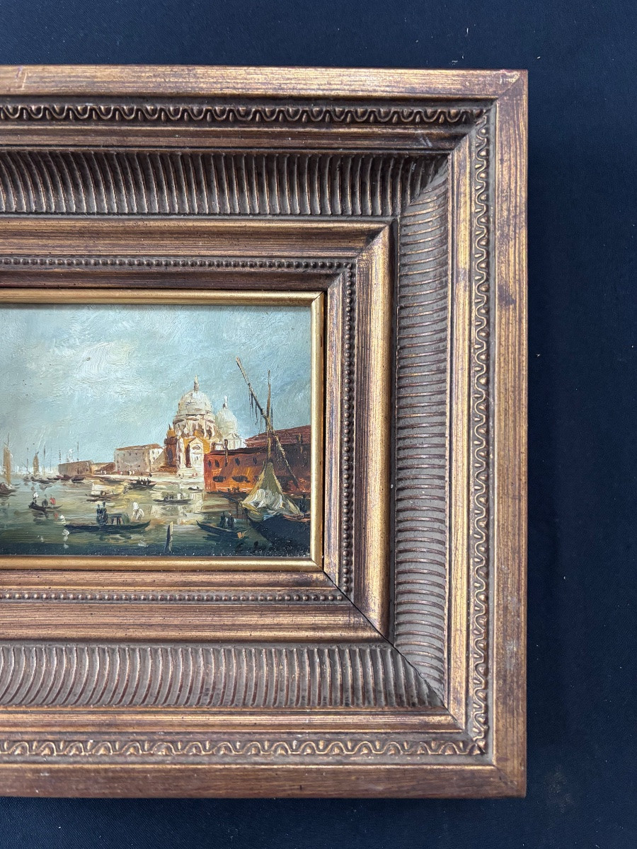 Painting Oil On Canvas - Basilica Santa Maria Della Salute -photo-2