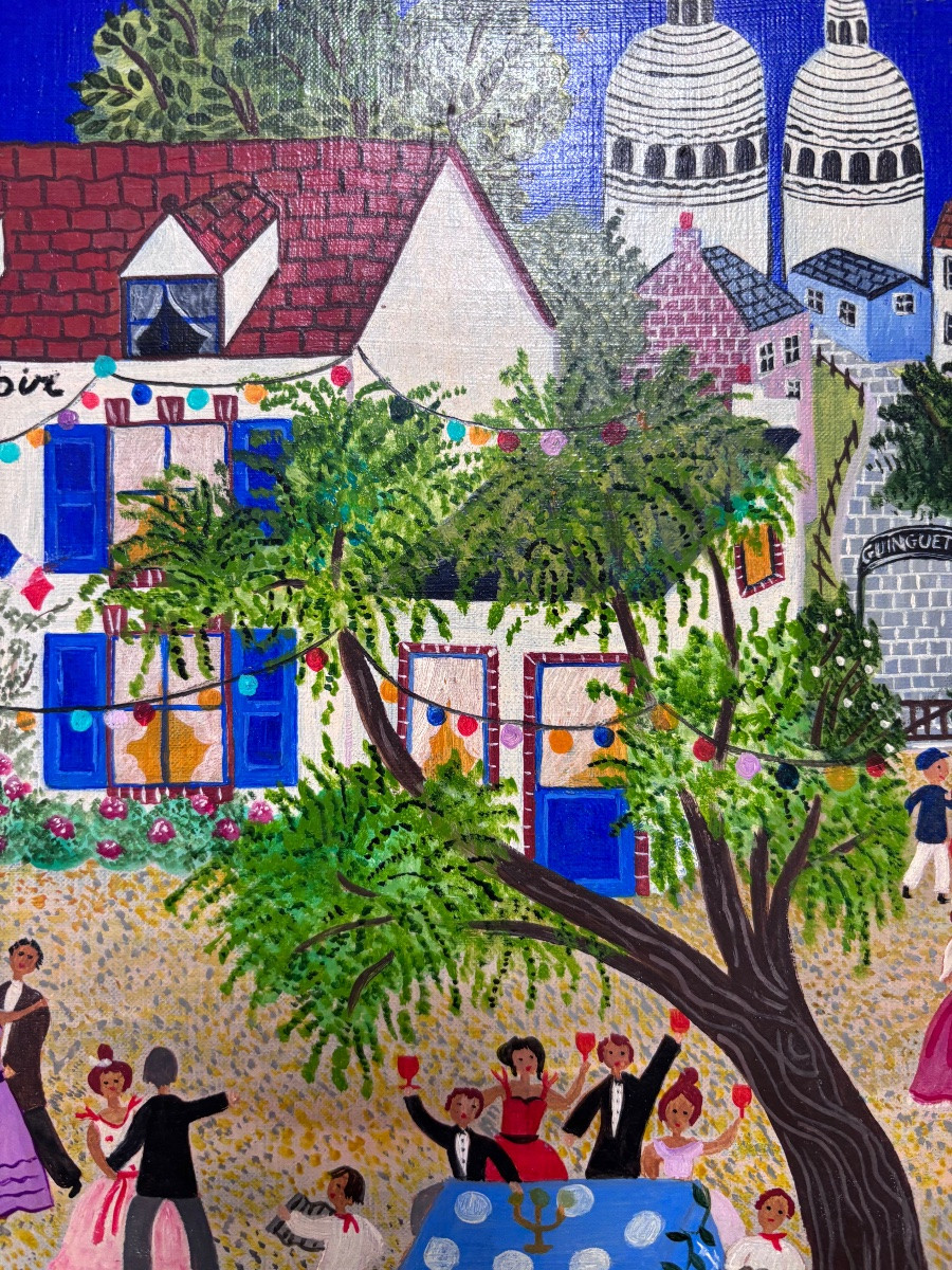 Marie-jo Rodenac Tableau naïf « Le 14 Juillet au Chat Noir » -photo-3