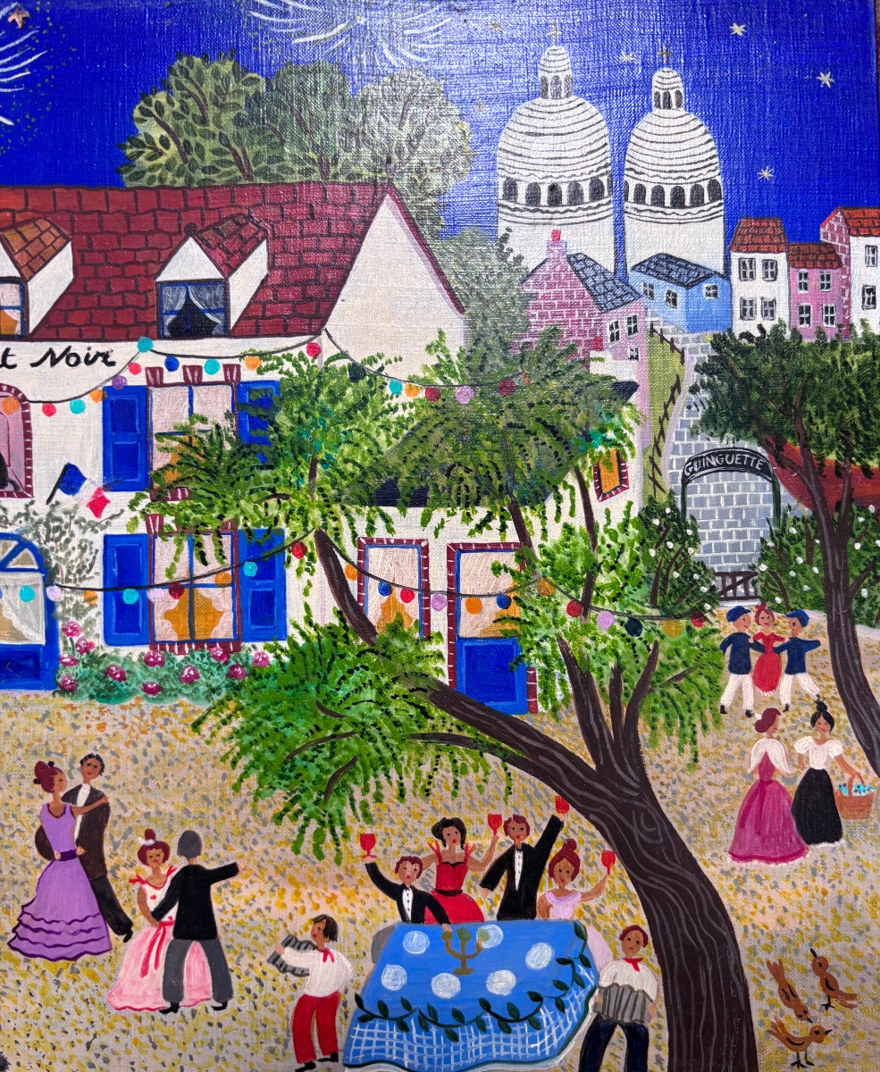 Marie-jo Rodenac Tableau naïf « Le 14 Juillet au Chat Noir » -photo-4