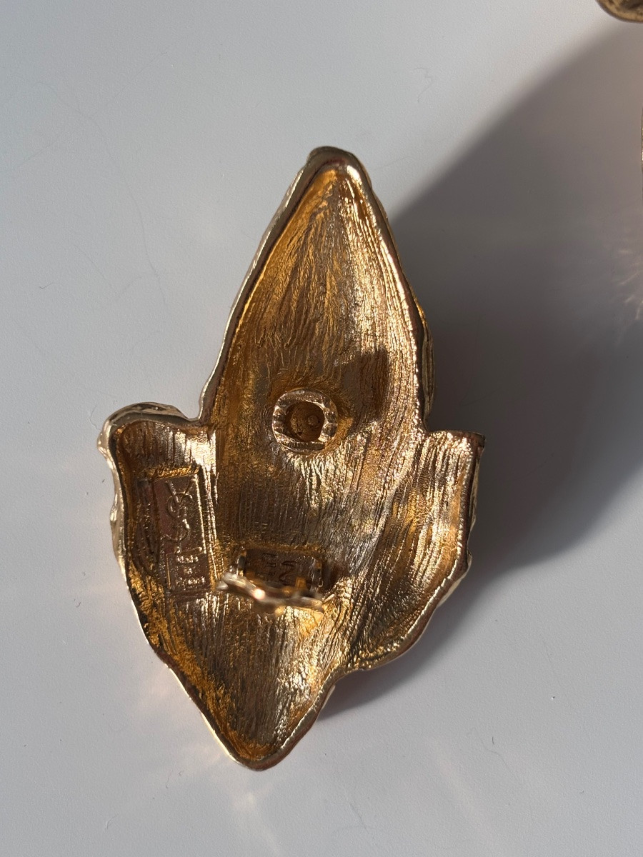 Vintage Yves Saint Laurent Boucles d’oreilles clip or-photo-3